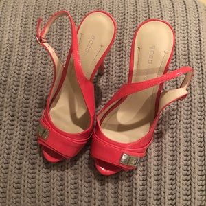 BCBG slingback peep toe pumps